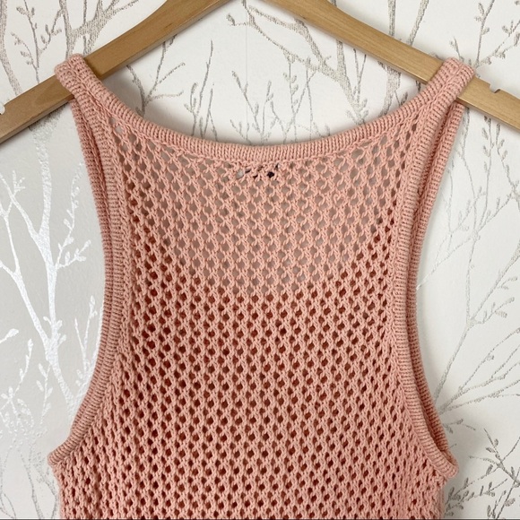 MADEWELL WALLACE Wellspring Open Knit Shell Pink Top Tank Small - Picture 6 of 10